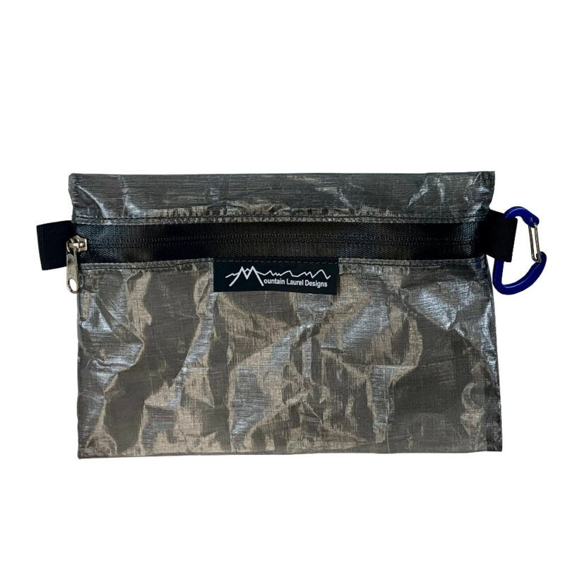An MLD Zip Pouch in Dark Gray