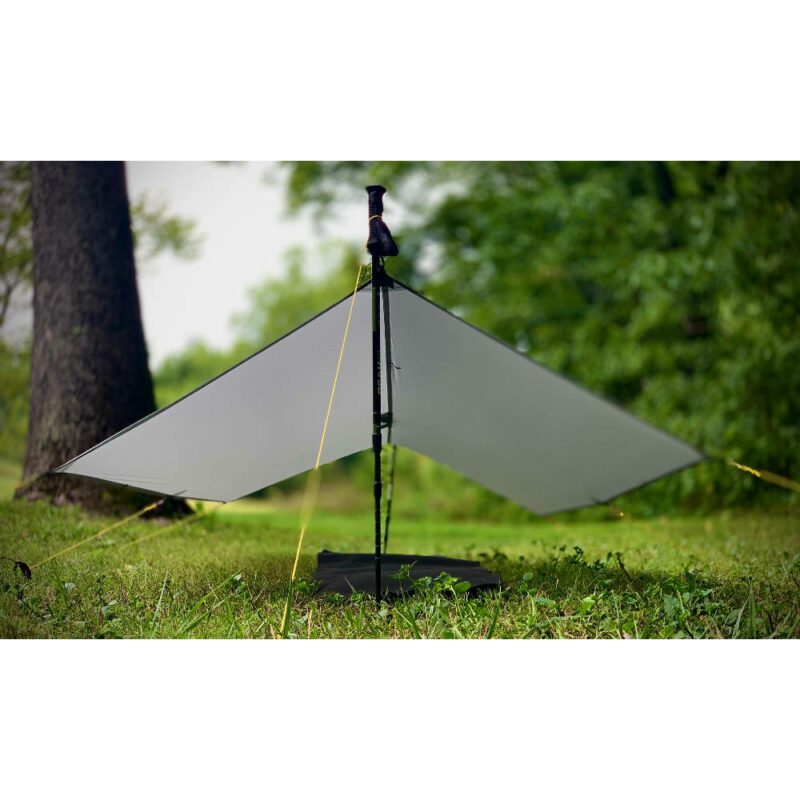 A front view of the MLD Pro Poncho in Tarp Mode.