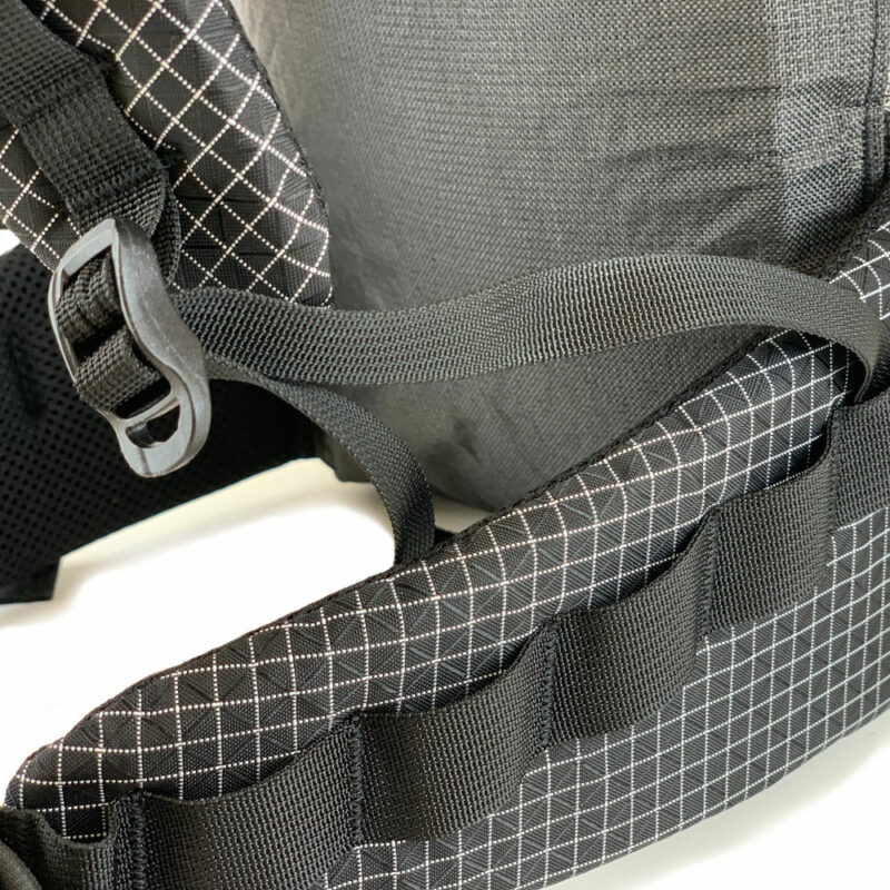 A detailed view of the hipbelt on the MLD Prophet EcoPak Ultra