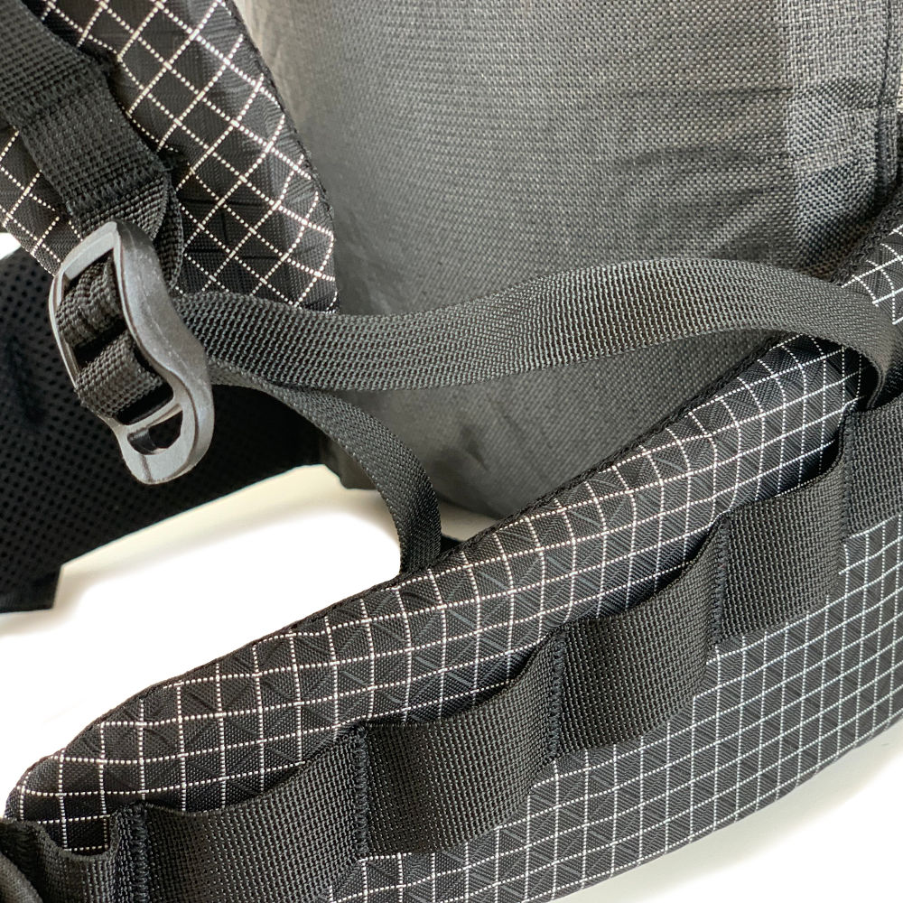 A detailed view of the hipbelt on the MLD Prophet EcoPak Ultra