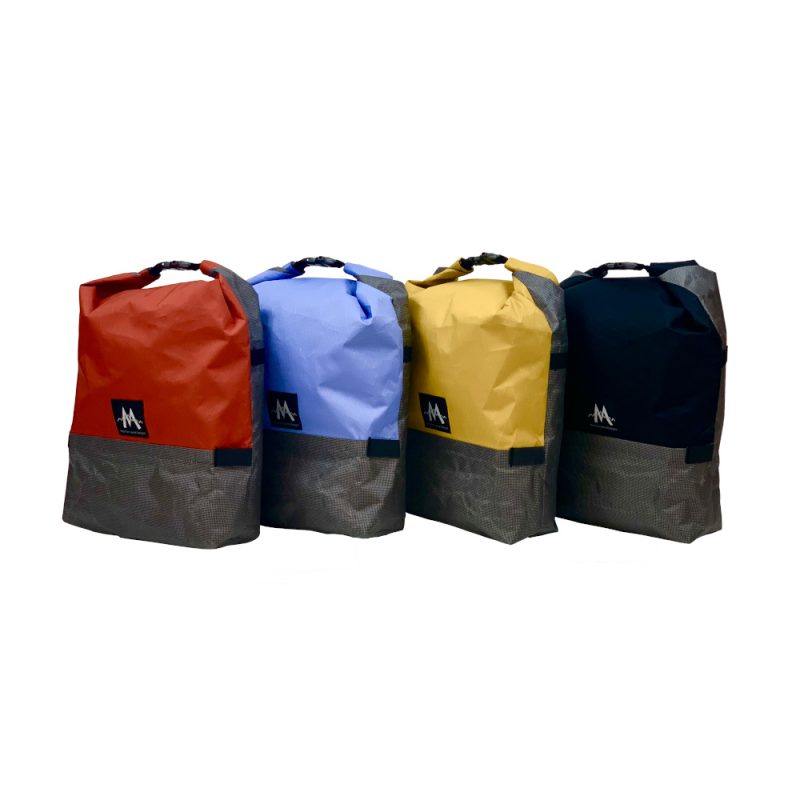 Poco Panier V3 in: (Left to Right) Cayenne Red, Bluebell, Marigold Yellow, and Black