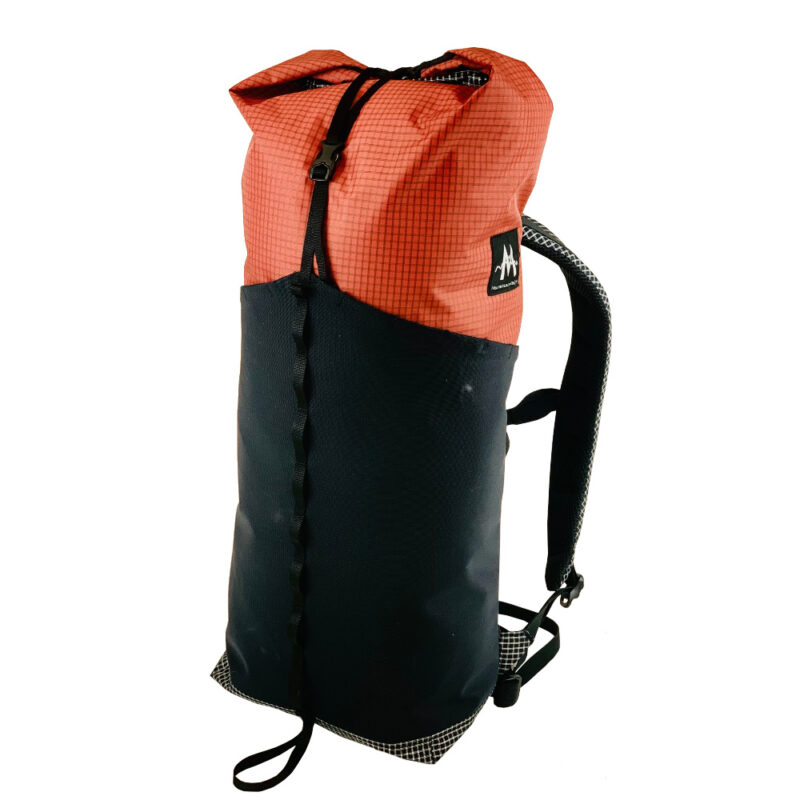 A 3/4 front view of the MLD Hell Pack in Red Chili UltraGrid