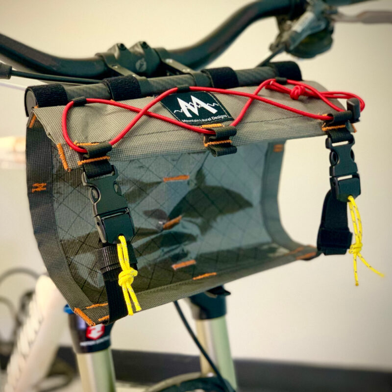 Front View of Border Handlebar Harness System showing the CF mount and harness straps.