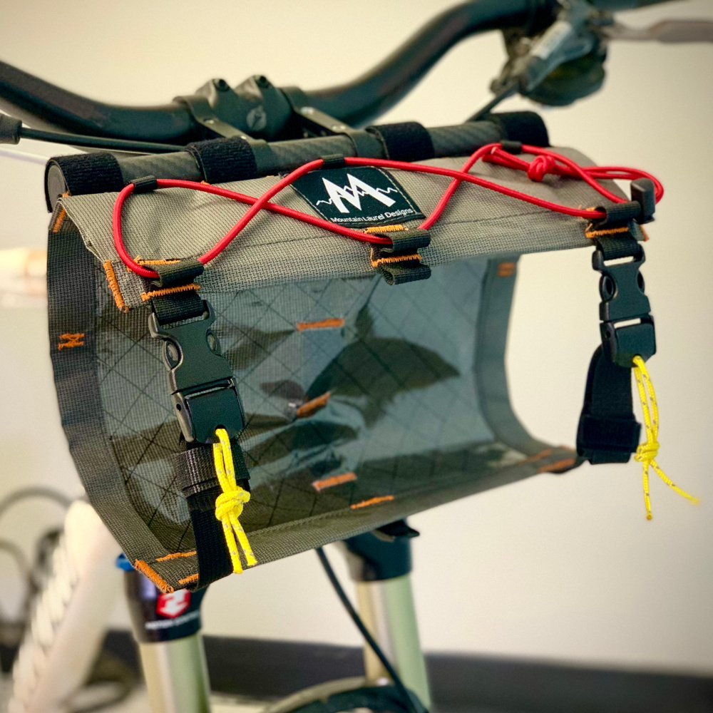 Front View of Border Handlebar Harness System showing the CF mount and harness straps.